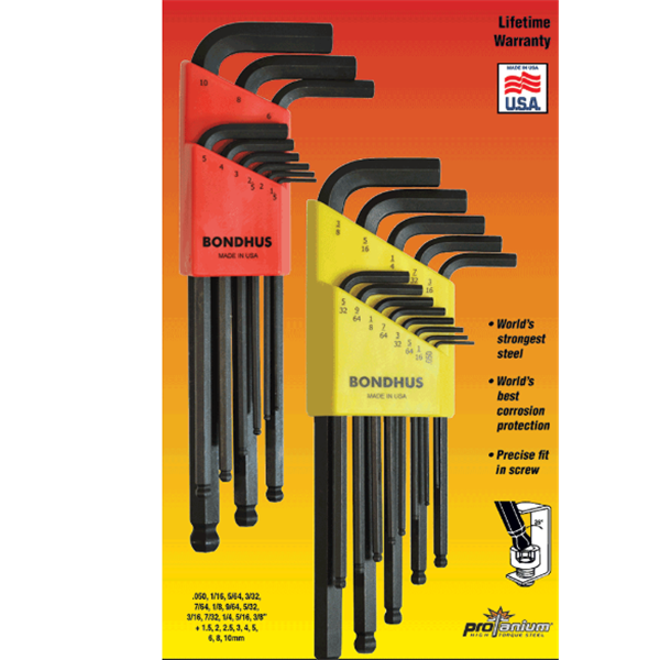 美國Bondhus波頭六角端L型扳手HLX12G