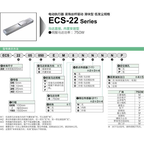 CKD喜開理電動執行器（無馬達型）滑塊型ECS-22-05010-EM8NNNNN