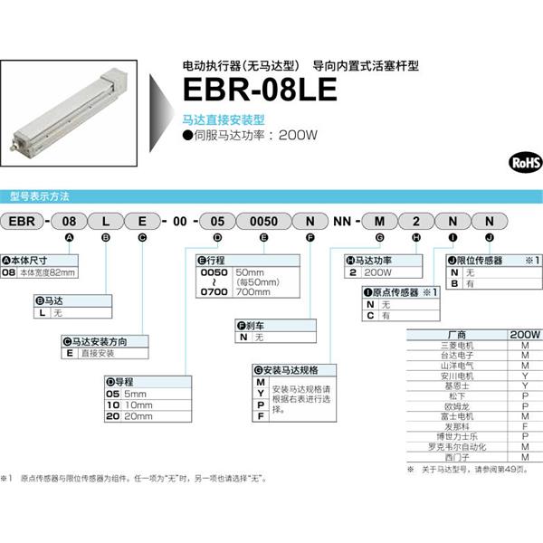 CKD喜開理電動執(zhí)行器（無馬達型）滑塊型EBR-08LE-00-050700NNN-F2CB