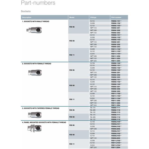 瑞士STAUBLI史陶比爾面板安裝式內螺紋接頭RSI08.1909/PU/SW