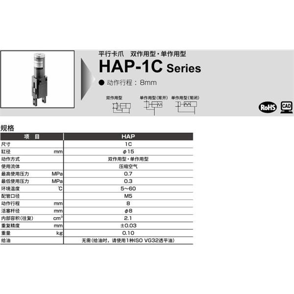 CKD喜開理平行卡爪HAP-1C-Y2