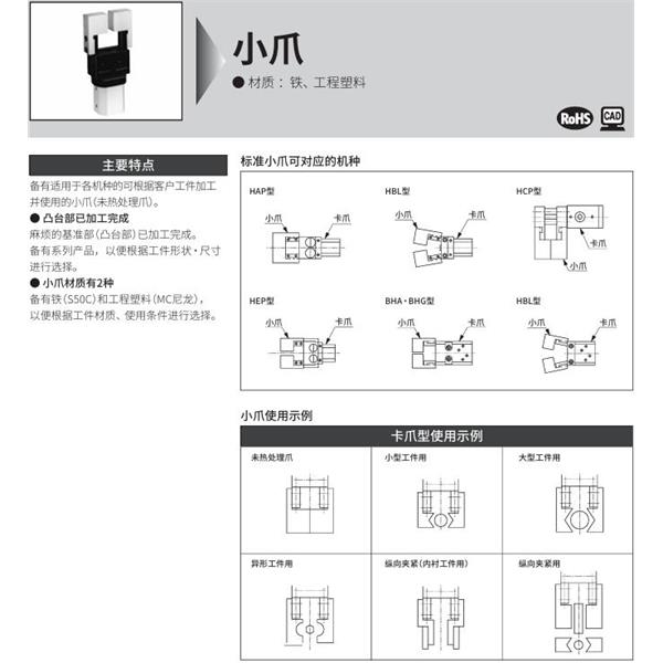 CKD喜開理小爪Small jawHCP-Y1-220